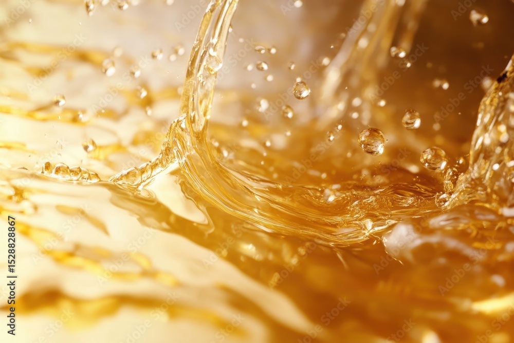 Poster Flowing liquid creates dynamic textures in seamless CGI animation, 4K Liquid flows across the frame 3D CGI Seamless