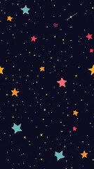 Fototapeta premium Pixel starfield seamless pattern background for space game UI and sci-fi decor