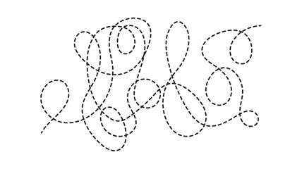 abstract dotted line. Hand drawn curve dotted line vector set.