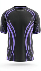Black shirt with purple tribal design