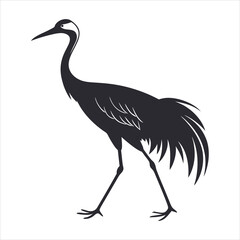 Obraz premium silhouette crane on white background