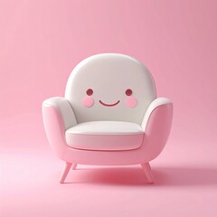Cute 3D Chair with Smile.