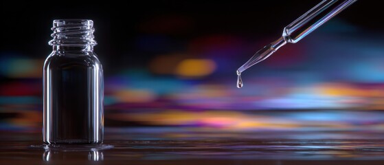 Dropper bottle with a drop