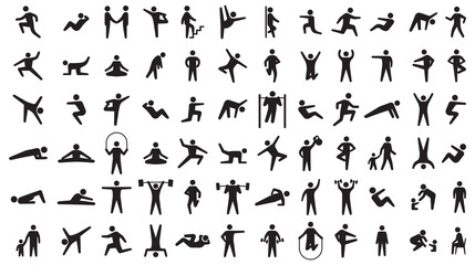 Karate And Martial Arts Silhouette Icons, Black Fighter Figures, Combat Action Poses, Self Defense Symbol Pack, Sports Movement Vector