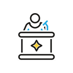 Multi color icon for spokesman