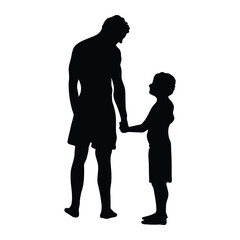 father son looking at each other silhouette icon vector illustration design on white background
