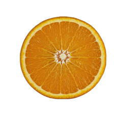 Detailed close-up view of an orange slice.
