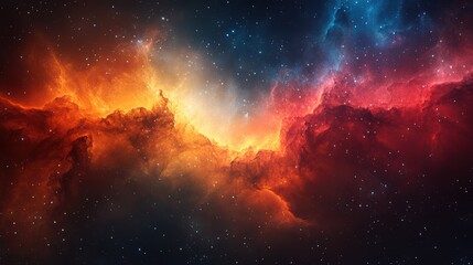 Radiant cosmic vista displaying an epic nebula formation with glowing star field and vibrant gas cloud