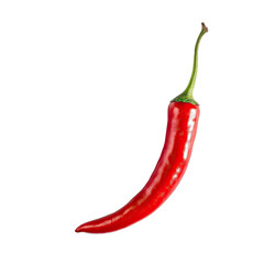 Single red chili pepper against a black background.