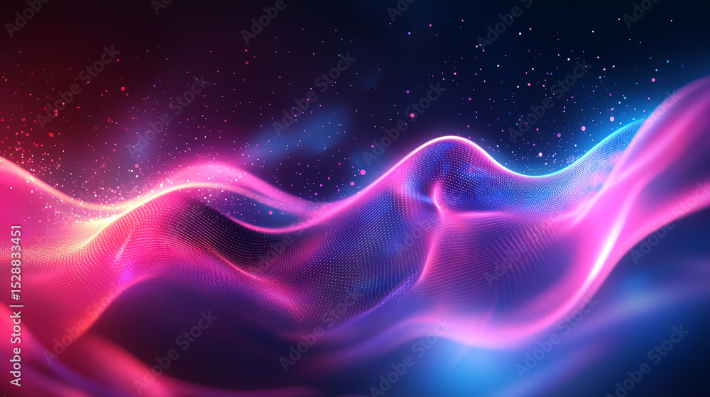 Poster vibrant abstract background with dynamic pink and blue light waves futuristic and energetic motion a