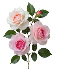 Pink Rose with Transparent Background, Elegant Cutout