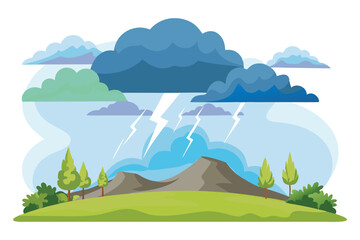 Obraz premium Thunderstorm landscape
