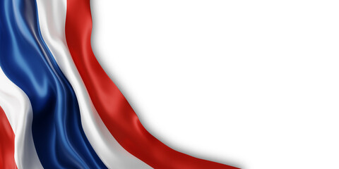 Thailand flag isolated on white background 3D render