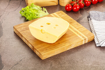 Gourmet Maasdam cheese with hole