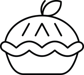 Apple Pie Outline: Dessert Icon

