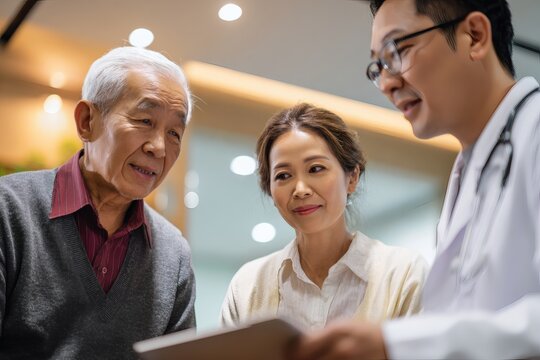 Medical Consultation with Elderly Couple - Powered by Adobe