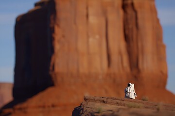 Astronaut on Martian Landscape Surreal Still
