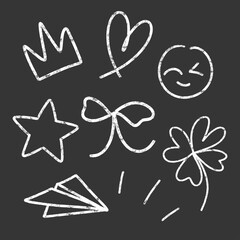 Handdrawn Abstract Chalk Pencil Crayon Doodles