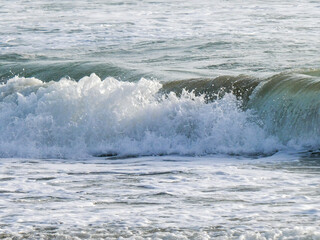 Wave breaking on the beach