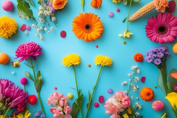 Festive and Colorful Mother's Day Greeting with Flowers and Typography