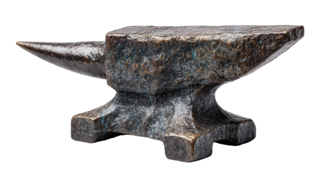 Heavy metal anvil, aged dark gray