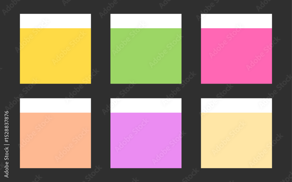 Aufkleber sticky note page collection bookmark paper set blank vibrant colorful empty document notepad