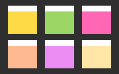 sticky note page collection bookmark paper set blank vibrant colorful empty document notepad