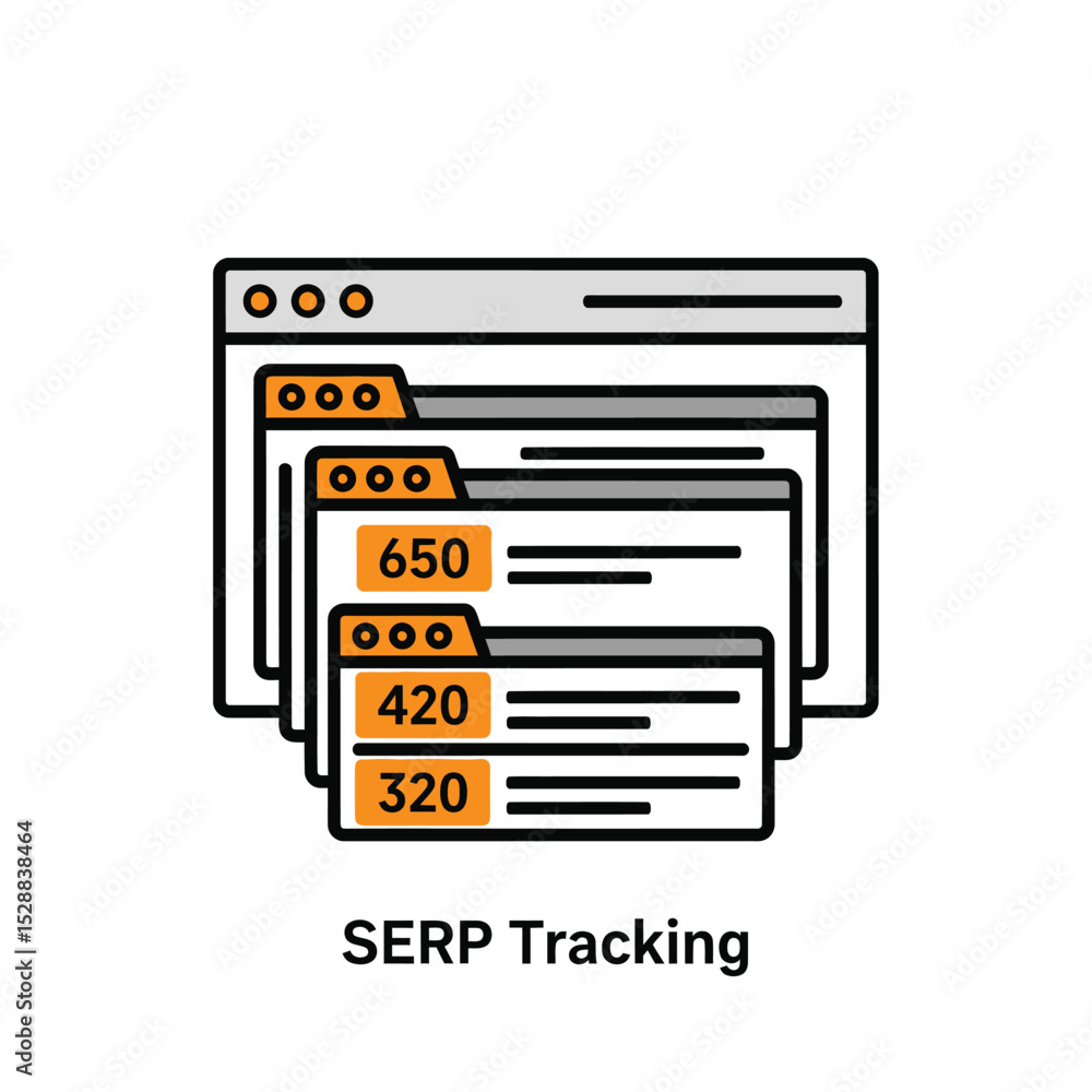 Poster serp tracking icon webpage ranking results data analytics