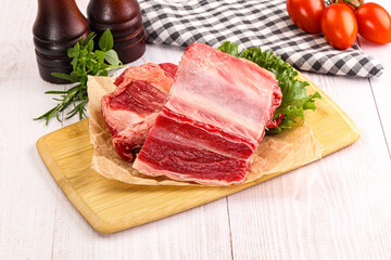 Raw beef rib for cooking
