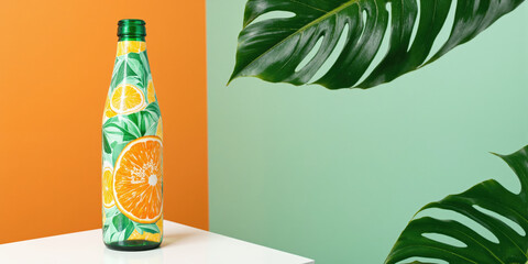 Tangerine & Seafoam Green Flow - A fresh, lively blend of tangerine and seafoam green, ideal for summer promotions, tropical
