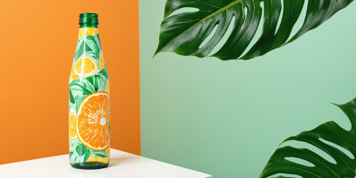Tangerine & Seafoam Green Flow - A fresh, lively blend of tangerine and seafoam green, ideal for summer promotions, tropical