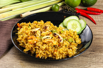 Asian Fried rice with seafood
