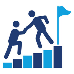 Leadership Flat Blue Icon