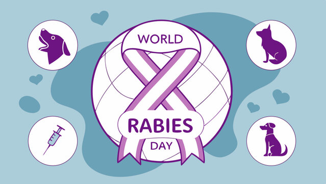 World Rabies Day Awareness Illustration
