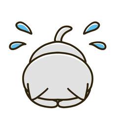 土下座するグレーの猫