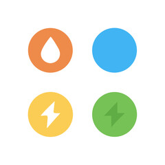 Renewable Energy Resources Icons Set Colorful illustration Cutout