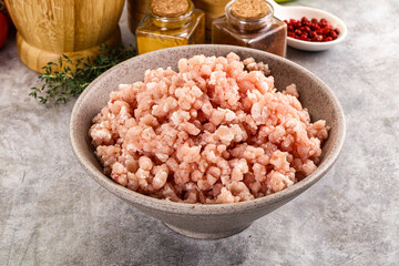 Homemade Raw pork minced meat