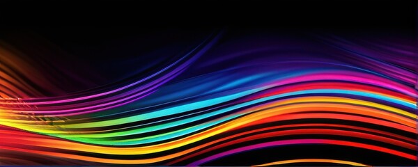 Dynamic Rainbow Pixel Waves on Black Background
