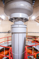 A Kaplan turbine located in the Orlik Hydroelectric Power Station in Czechia shows its intricate design. The powerful equipment is pivotal for harnessing water energy efficiently.