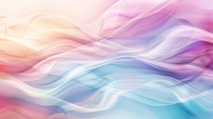 Naklejka premium Abstract soft pastel curves flowing in shades of pink, peach, light blue, and white