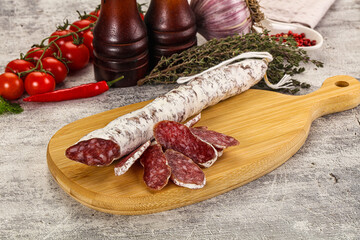 Spanish dry Fuet sausages snack