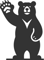 Cute bear animal vector drawing silhouette