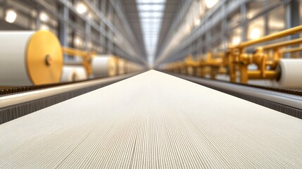 A textile factory interior displaying active weaving looms and spinning machines engaged in fabric production and dyeing processes, representing garment manufacturing and industrial textiles