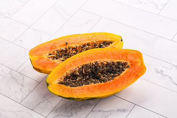 Ripe sweet juicy papaya fruit