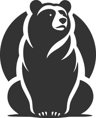 Cute bear animal vector drawing silhouette