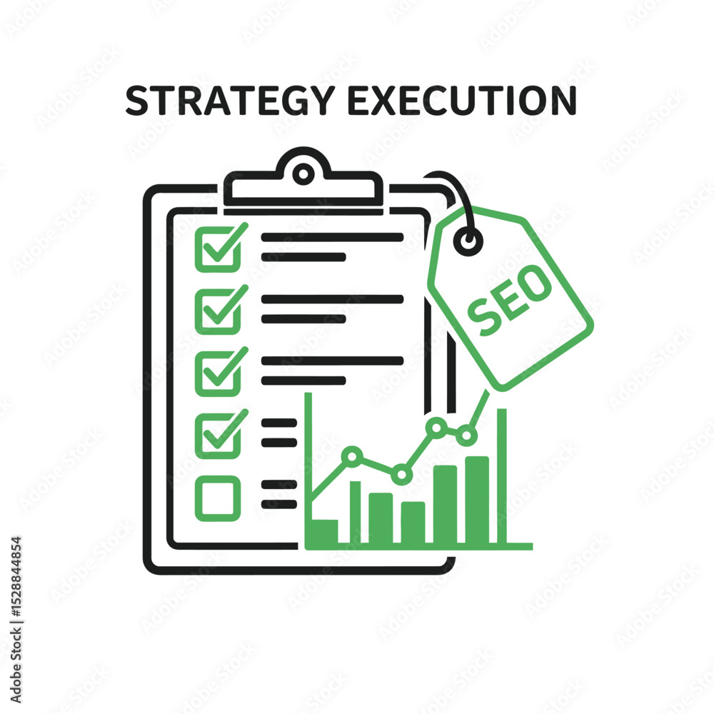 Poster successful strategy execution with seo optimization