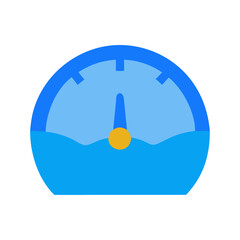 Water Depth Gauge Icon Blue Isolated illustration Element