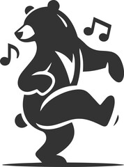 Cute bear animal vector drawing silhouette