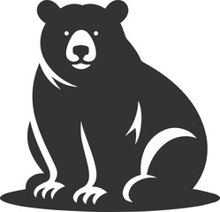 Cute bear animal vector drawing silhouette