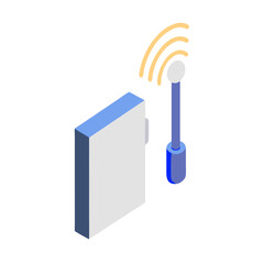 Wireless Temperature Sensor Node Diagram illustration Cutout Isometric View